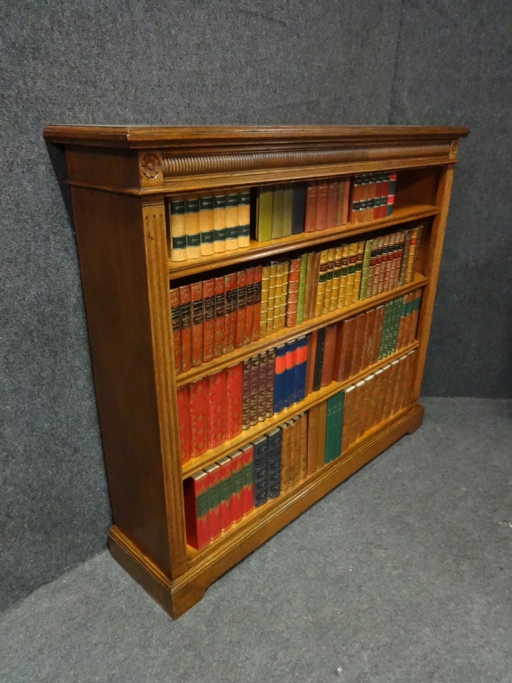 Excellent Quality Victorian Oak Open Bookcase View VI