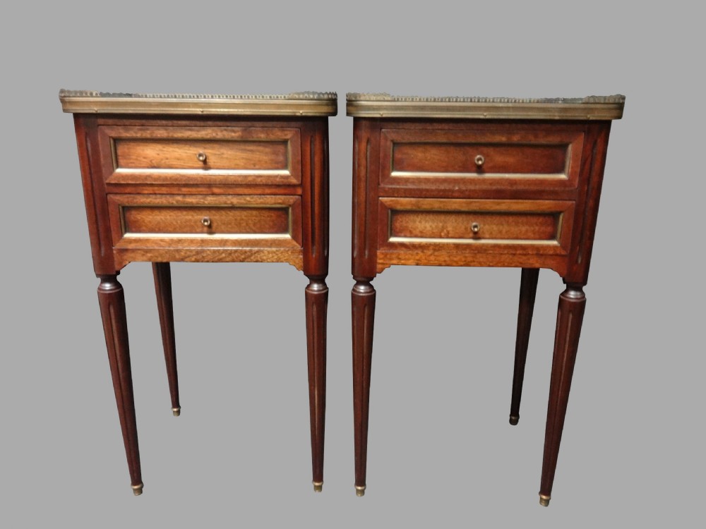 Good Pair French Empire Mahogany Bedside Chests of Drawers