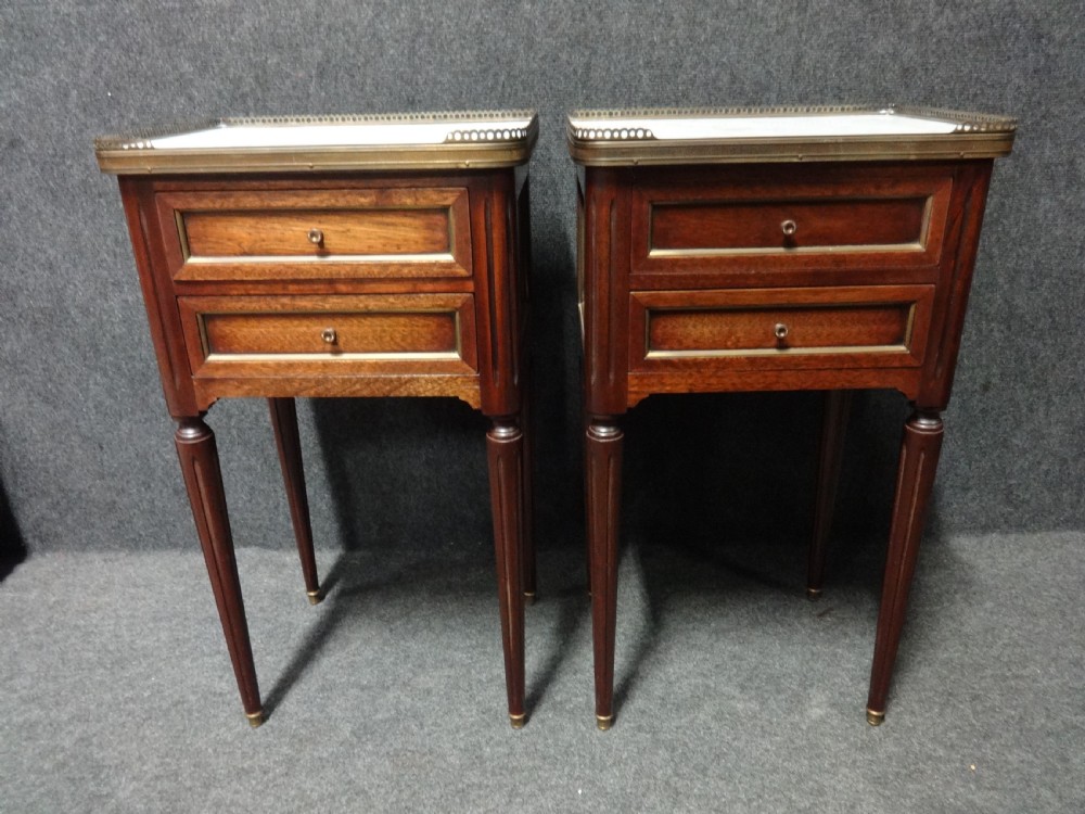 Good Pair French Empire Mahogany Bedside Chests of Drawers View VI