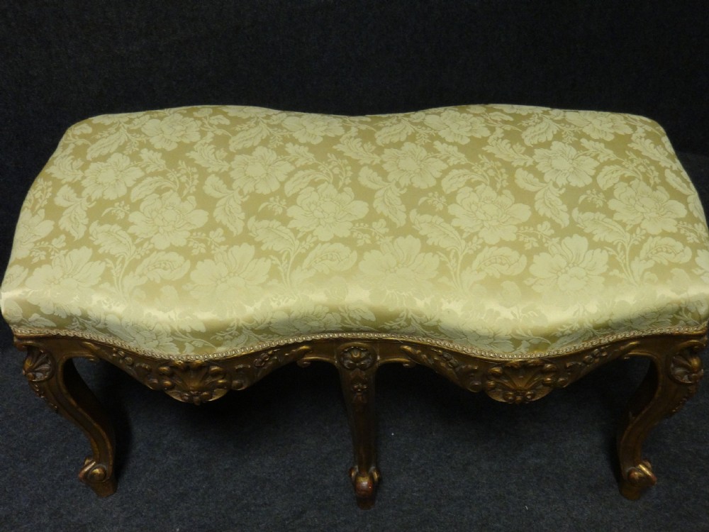 Fine French Six Leg Gilt Serpentine Stool View II