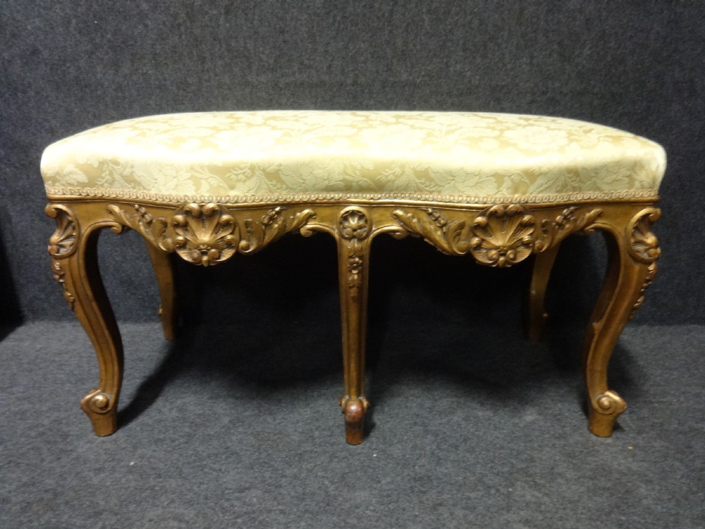 Fine French Six Leg Gilt Serpentine Stool View III