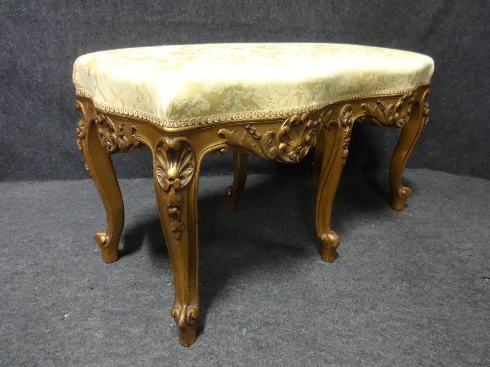 Fine French Six Leg Gilt Serpentine Stool View IV