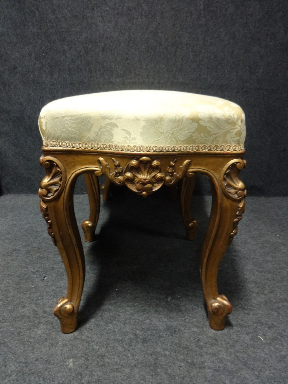 Fine French Six Leg Gilt Serpentine Stool View VIII