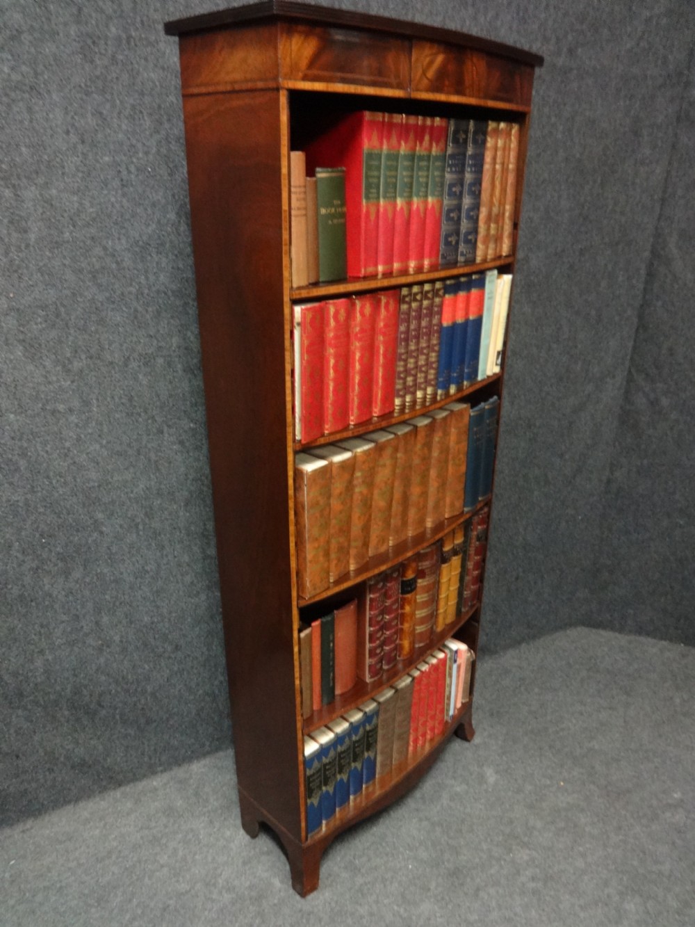 Tall Mahogany Open Bookcase of Slim Proportions View VI