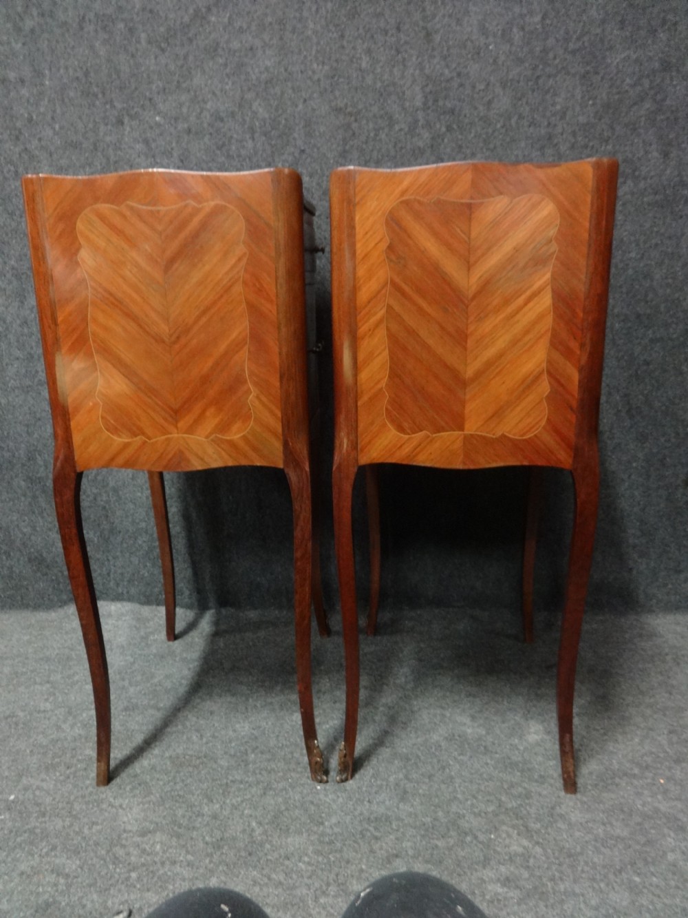 A Good Pair French Marquetry Bedside Chests of Drawers View V