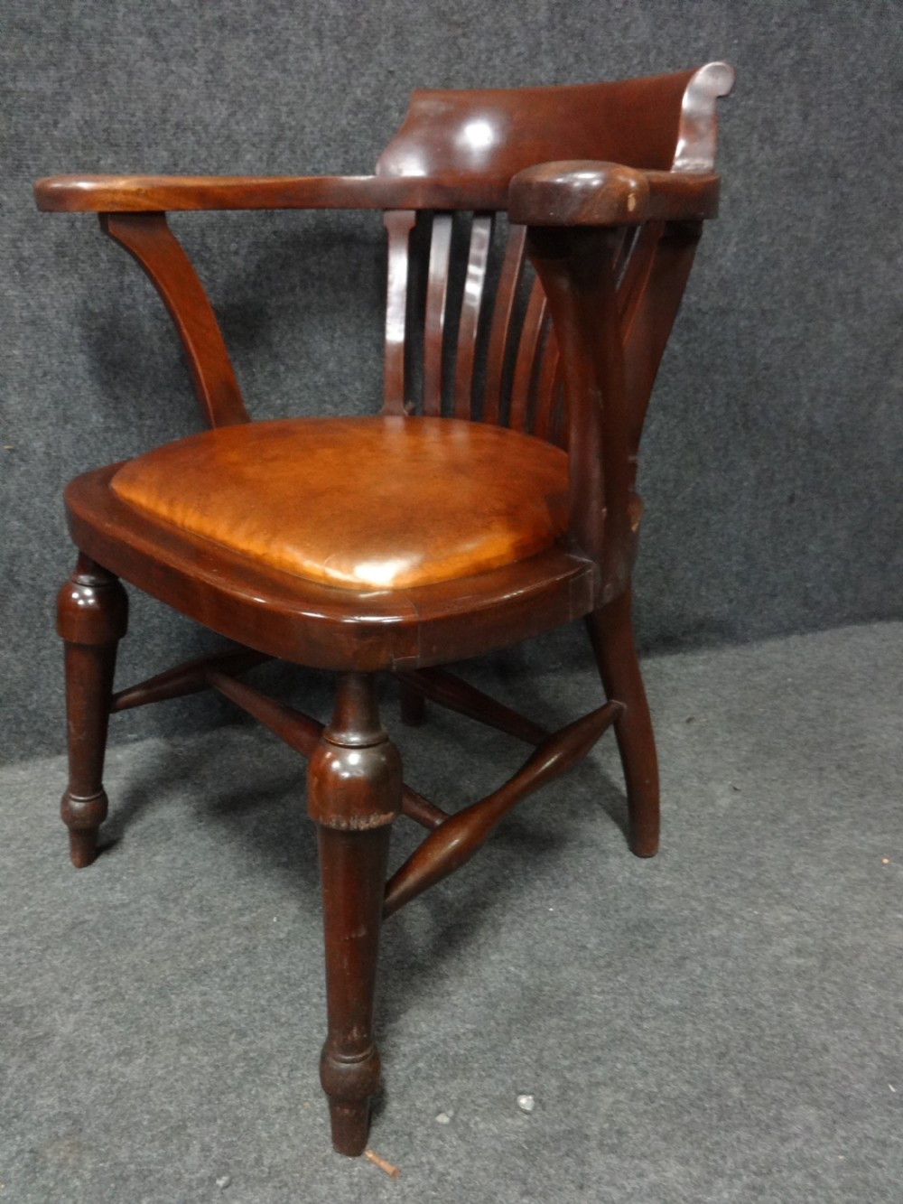 Excellent Pair of Mahogany Partners Desk Chairs View VI