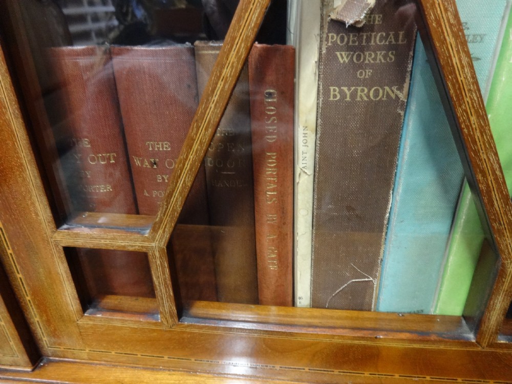 Very Good Mahogany Inlaid Bookcase of Slim Proportions View IV