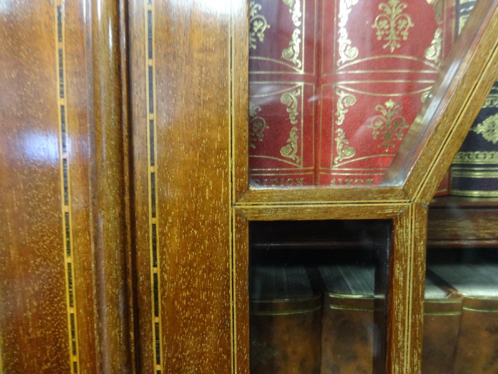 Very Good Mahogany Inlaid Bookcase of Slim Proportions View V