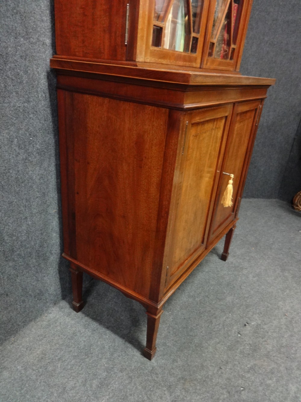Very Good Mahogany Inlaid Bookcase of Slim Proportions View VII