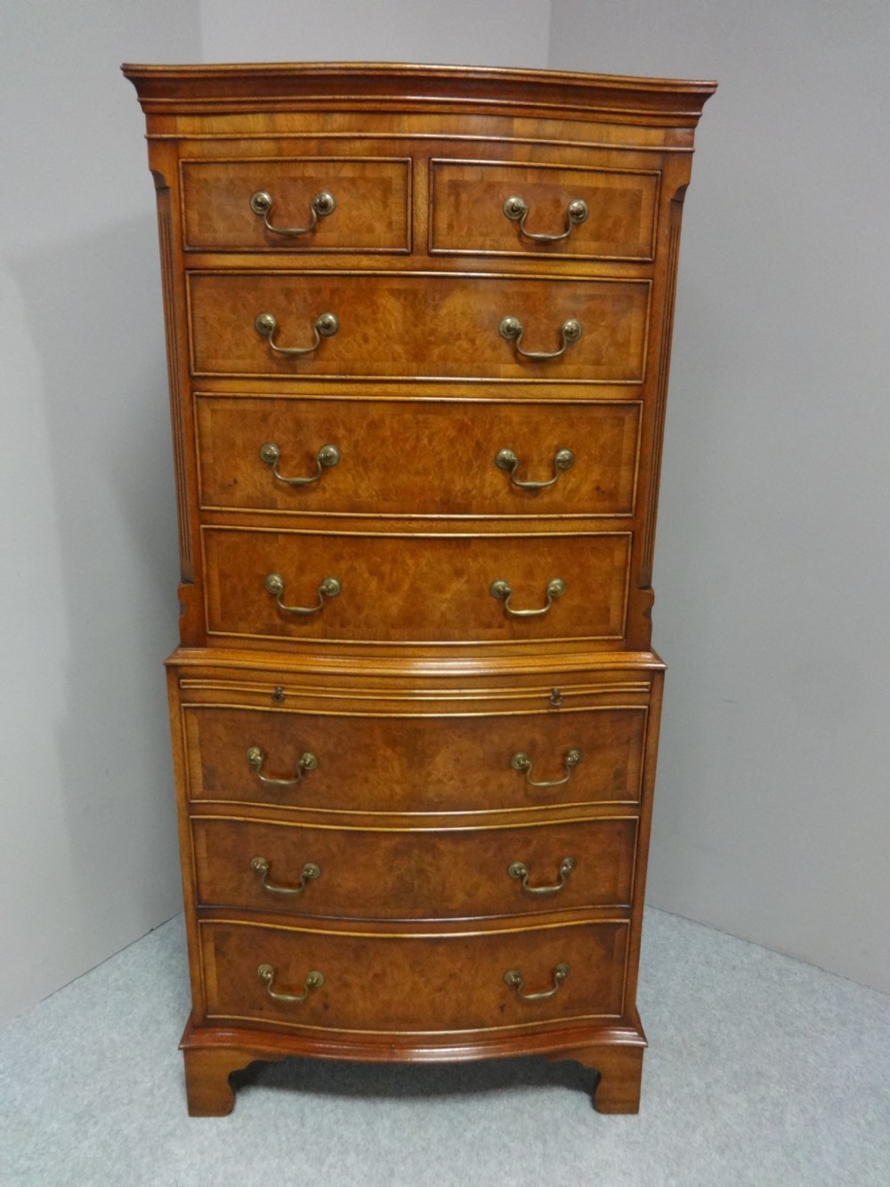 Wonderful Burr Walnut Chest on Chest of drawers