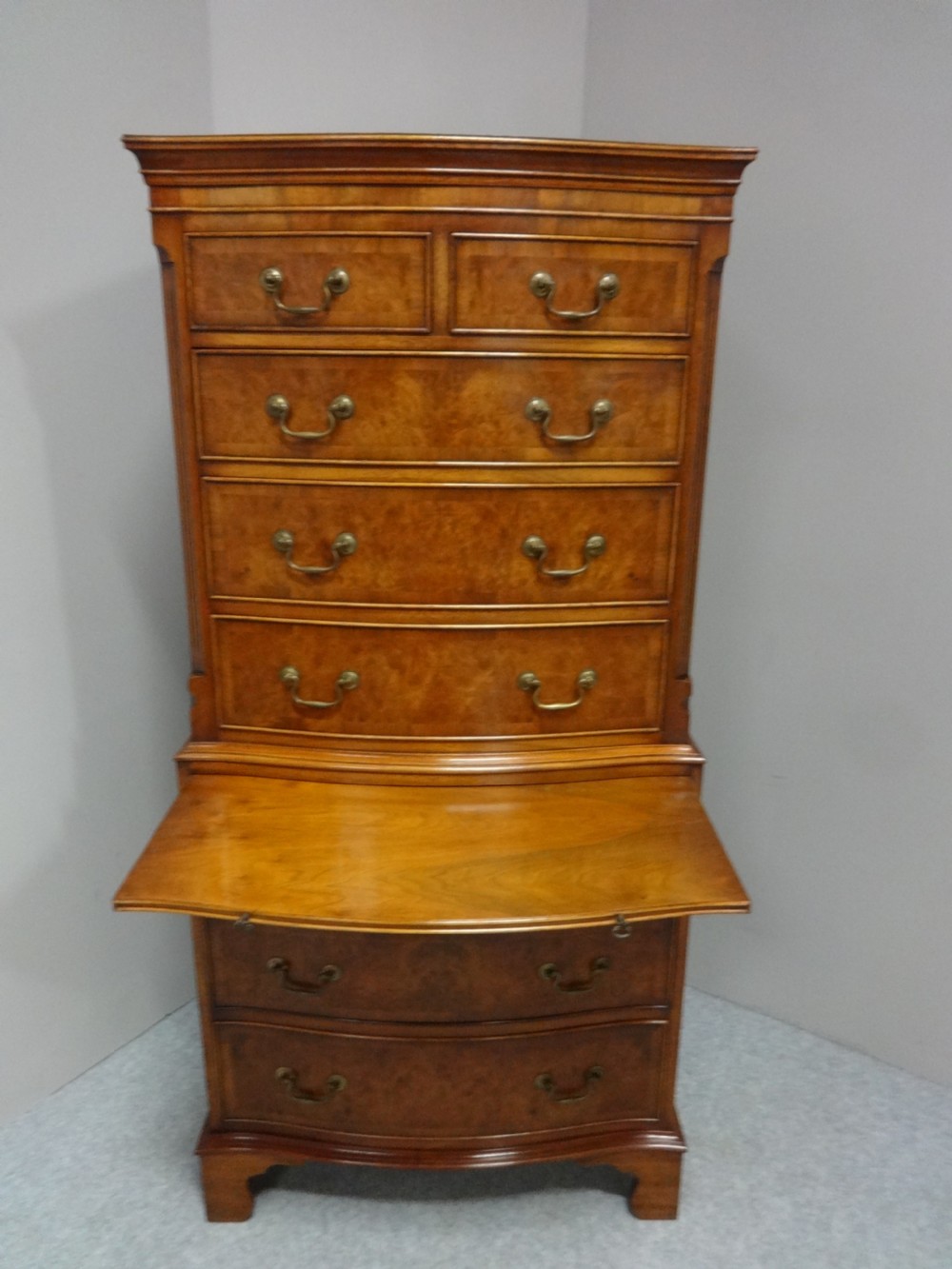 Wonderful Burr Walnut Chest on Chest of drawers View VI