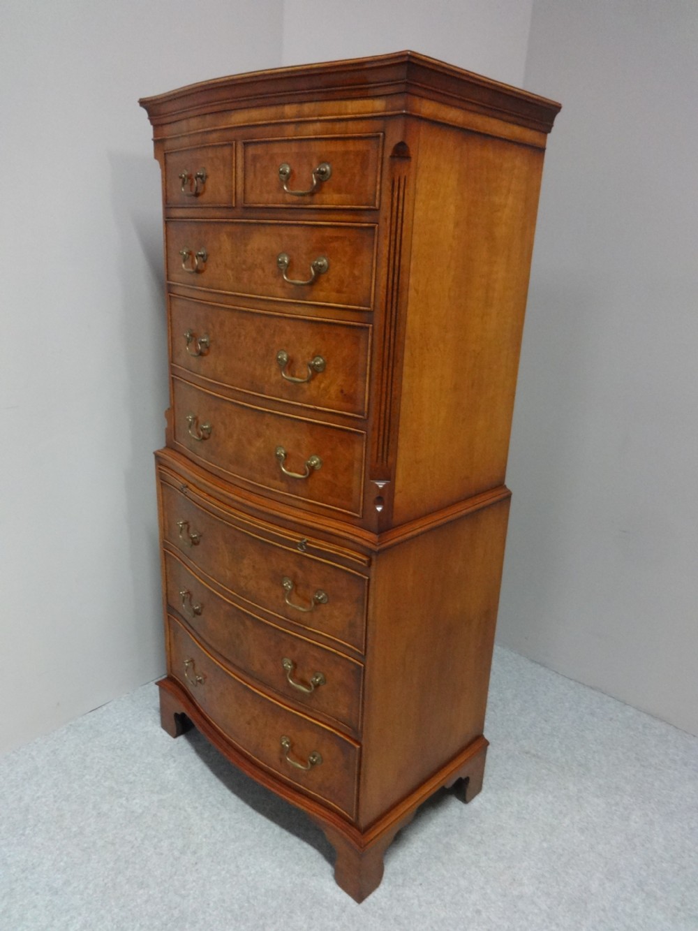Wonderful Burr Walnut Chest on Chest of drawers View VII