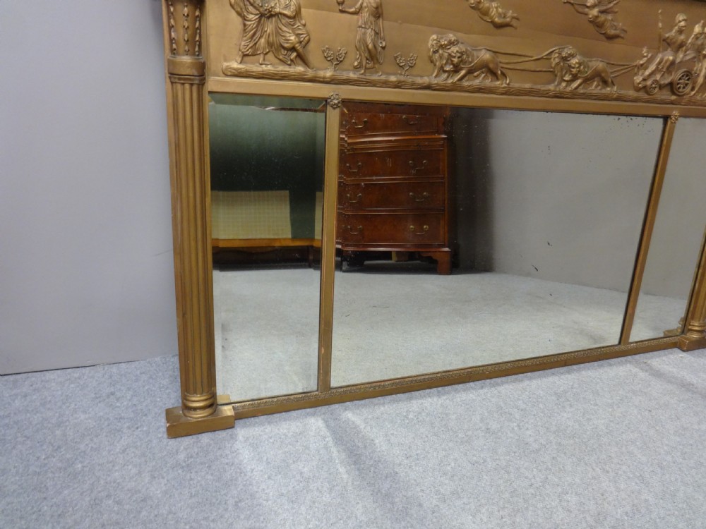 Regency Triple Pane  Gilt Overmantle Mirror View IV