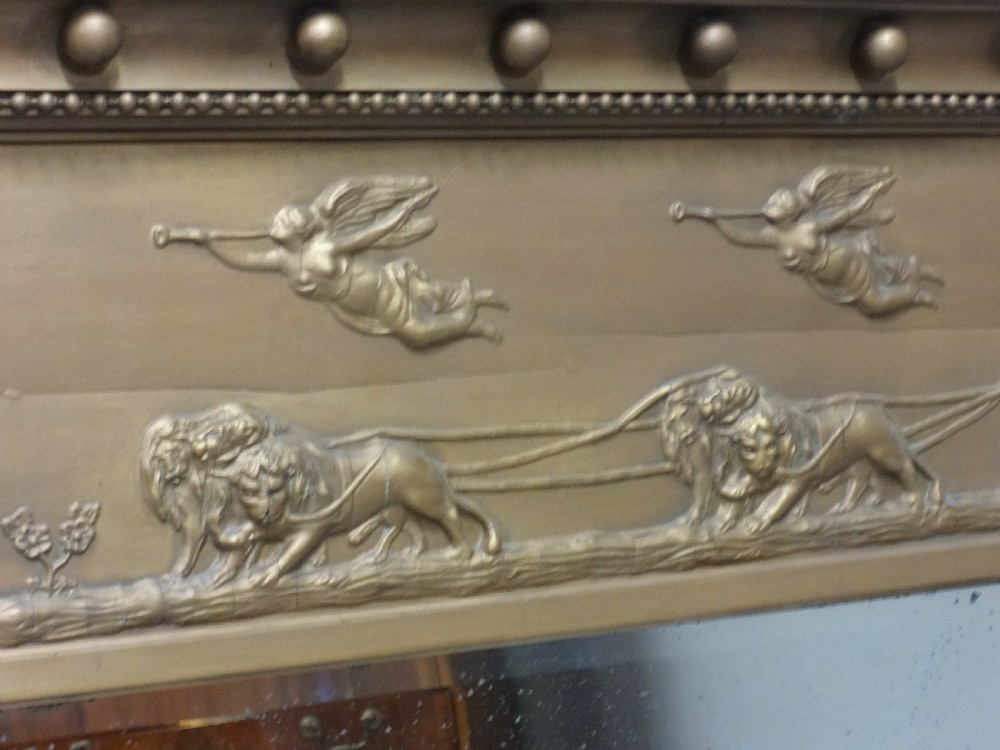 Regency Triple Pane  Gilt Overmantle Mirror View VI