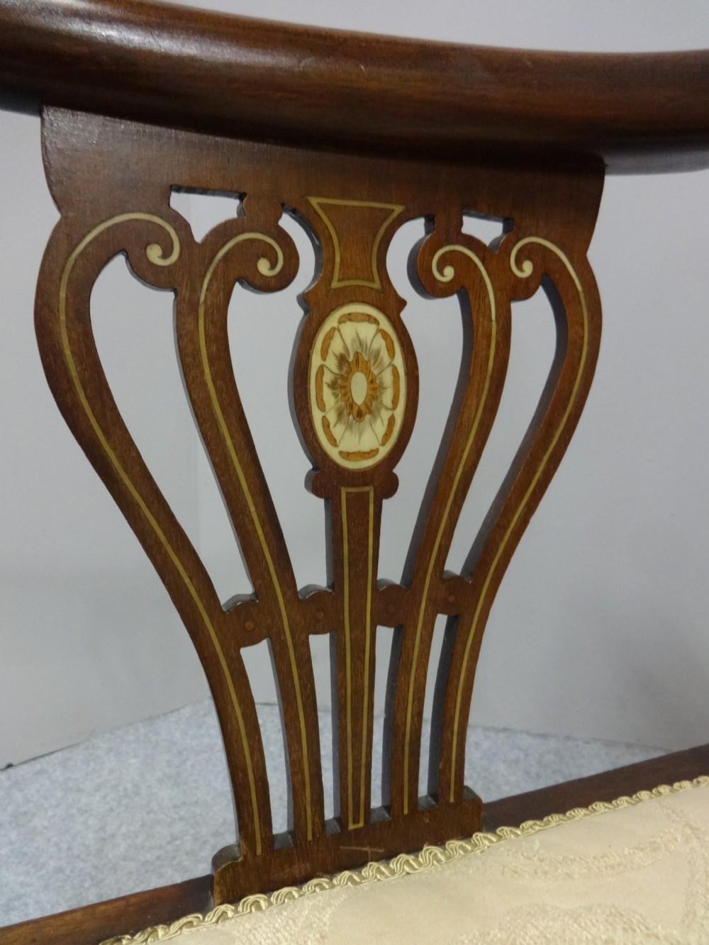 Excellent Quality Inlaid Mahogany Elbow Chair View V