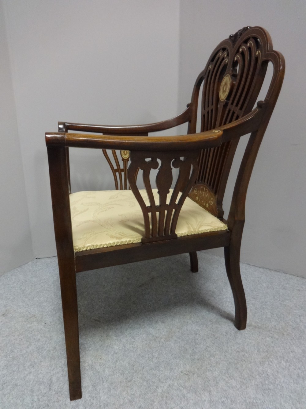 Excellent Quality Inlaid Mahogany Elbow Chair View VI