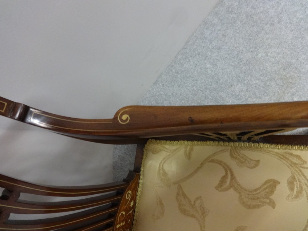 Excellent Quality Inlaid Mahogany Elbow Chair View VIII