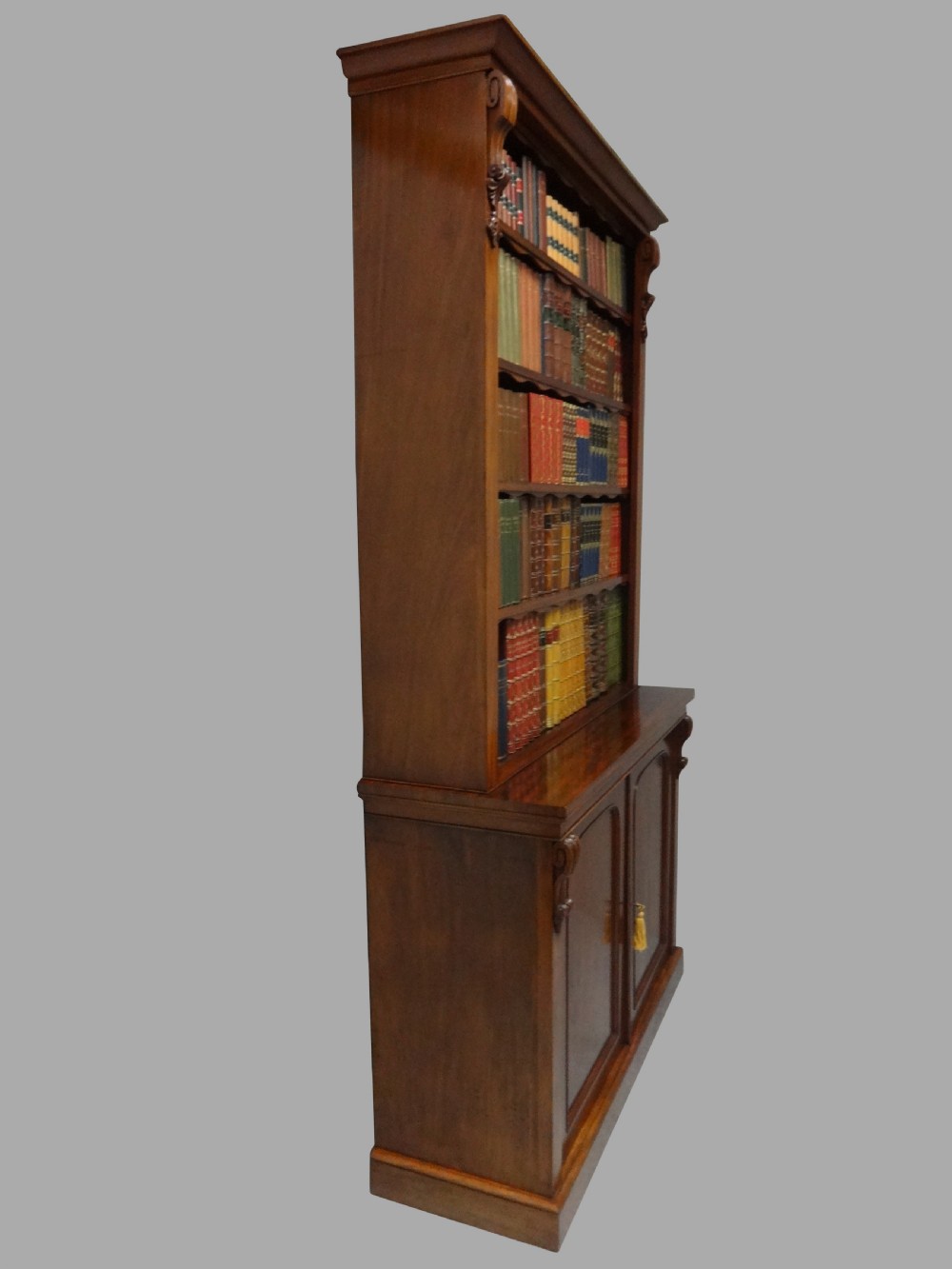 Superb Quality Victorian Mahogany Open Library Bookcase View III