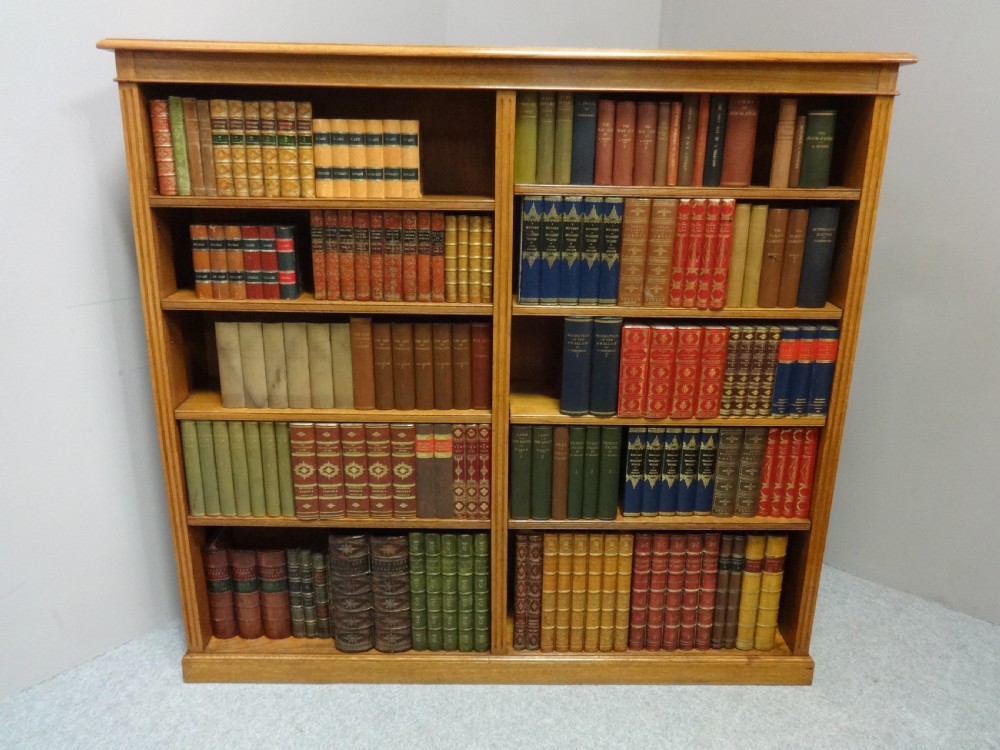 Outstanding Victorian Solid Golden Oak Open Library Bookcase