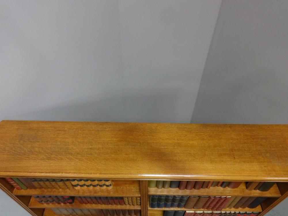 Outstanding Victorian Solid Golden Oak Open Library Bookcase View II