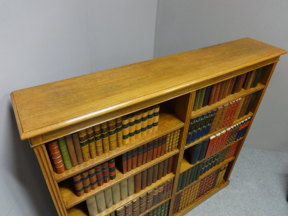 Outstanding Victorian Solid Golden Oak Open Library Bookcase View IV