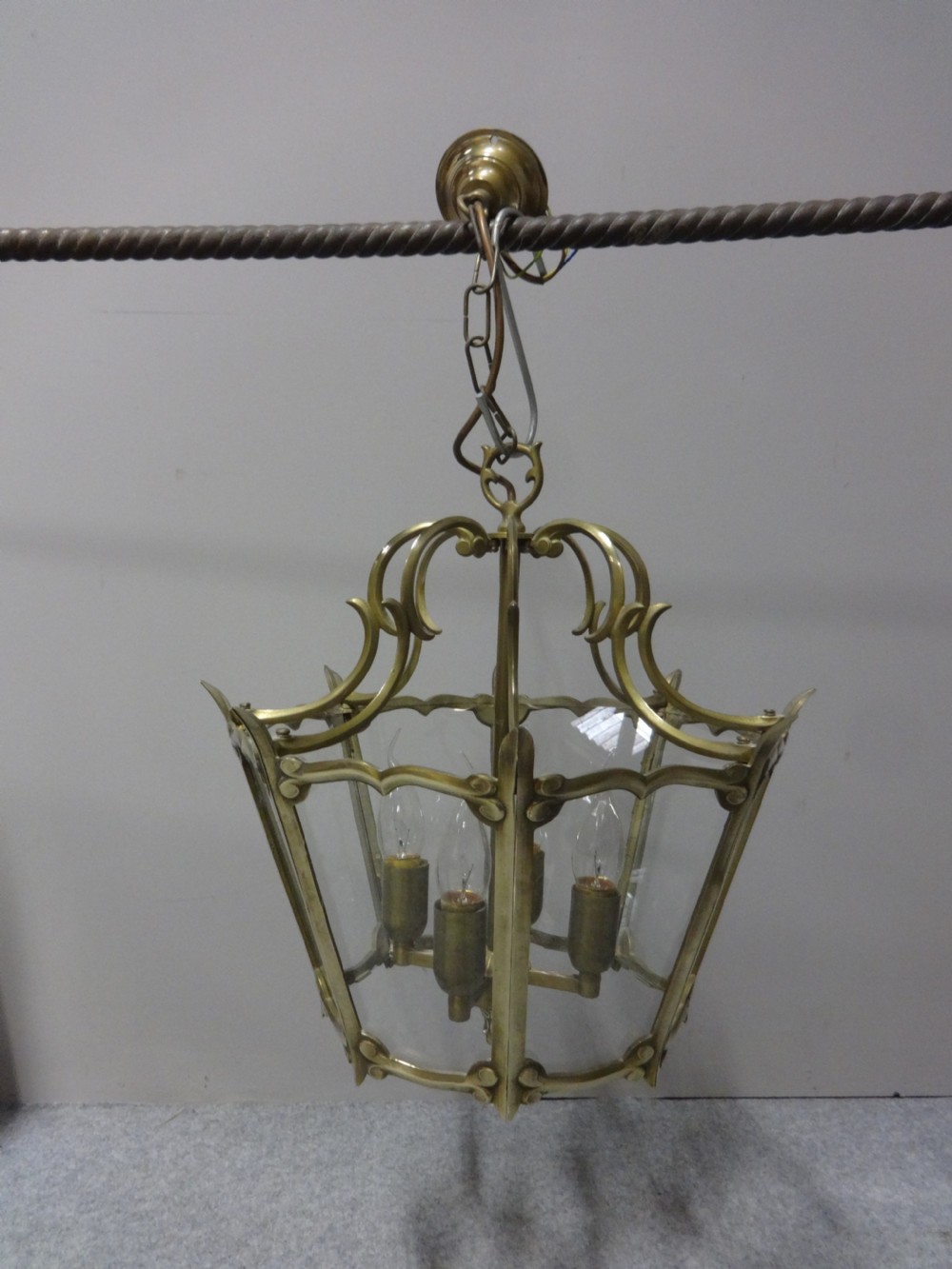 Brass Octagonal Hanging Lantern