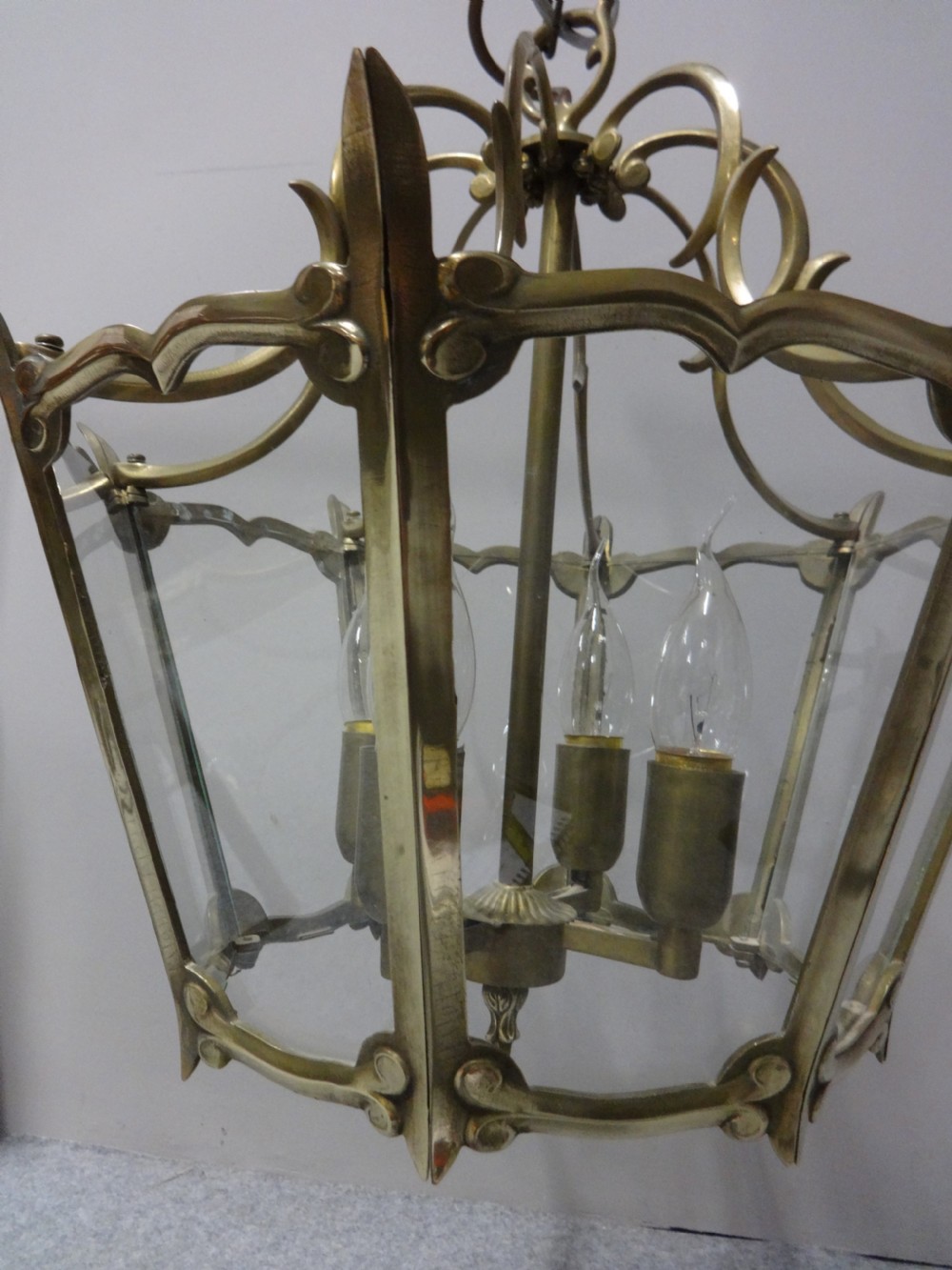 Brass Octagonal Hanging Lantern View II