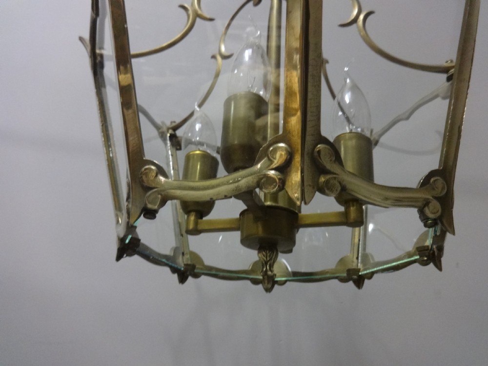 Brass Octagonal Hanging Lantern View V