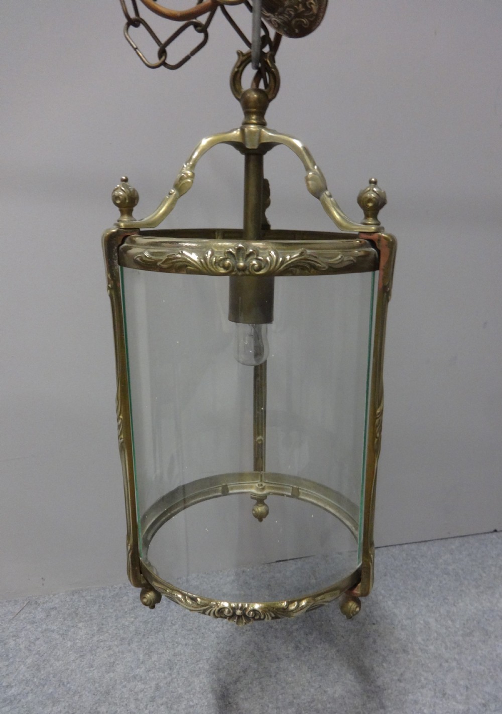 Round Brass Hanging Lantern View II