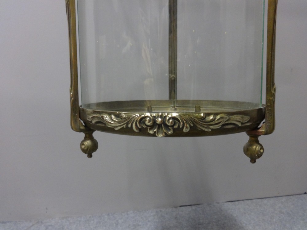 Round Brass Hanging Lantern View III