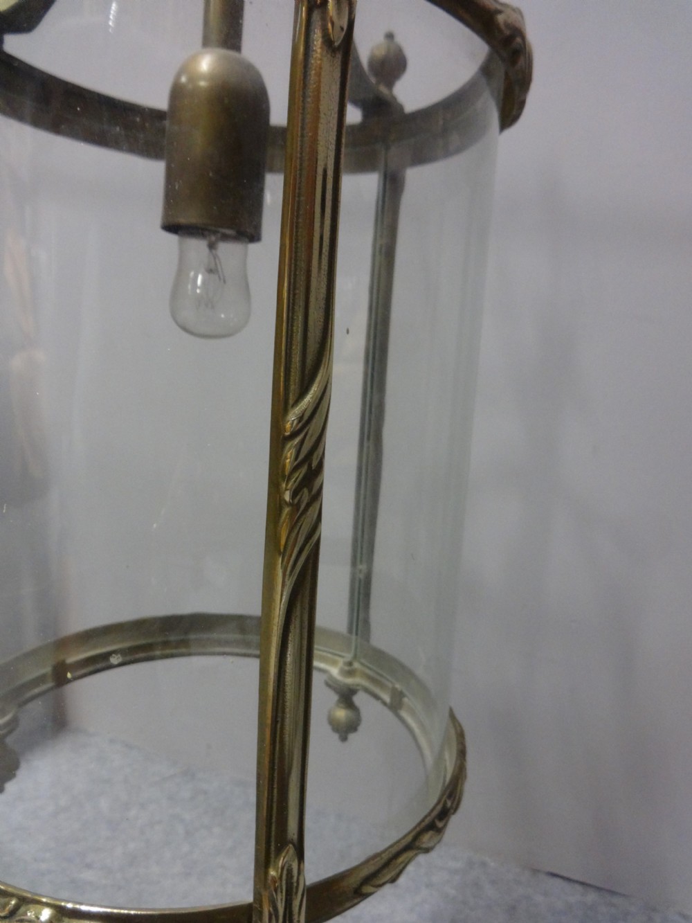 Round Brass Hanging Lantern View V