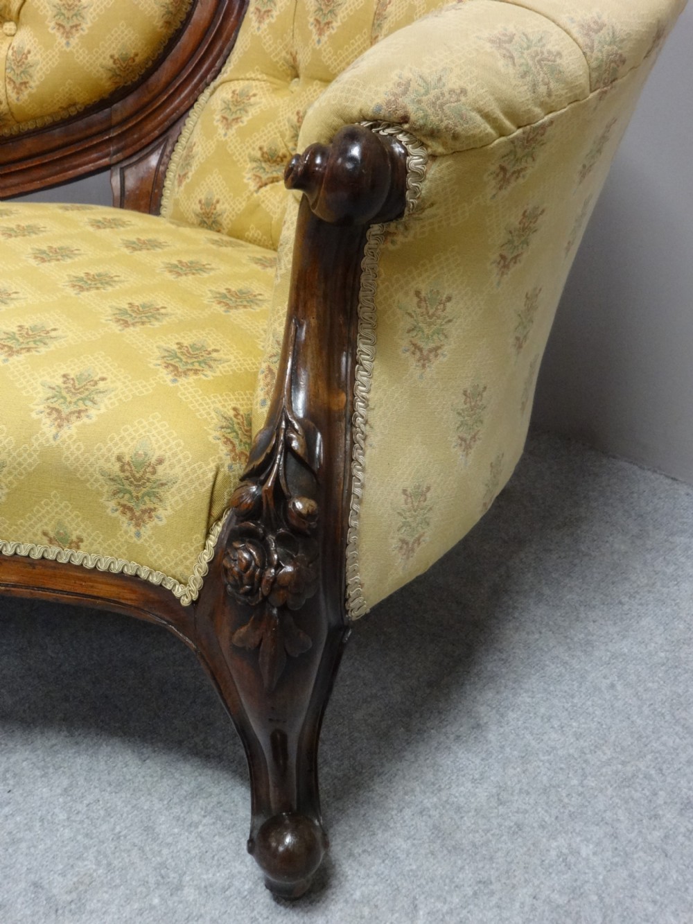 Wonderful Cameo Backed  Victorian Rosewood Sofa View V