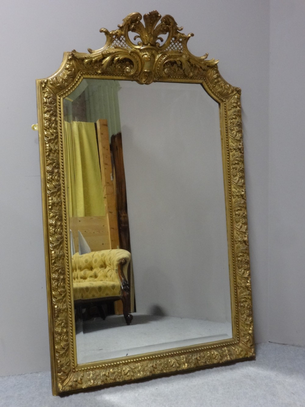 Wonderful  Large English Victorian Gilt Mirror View II
