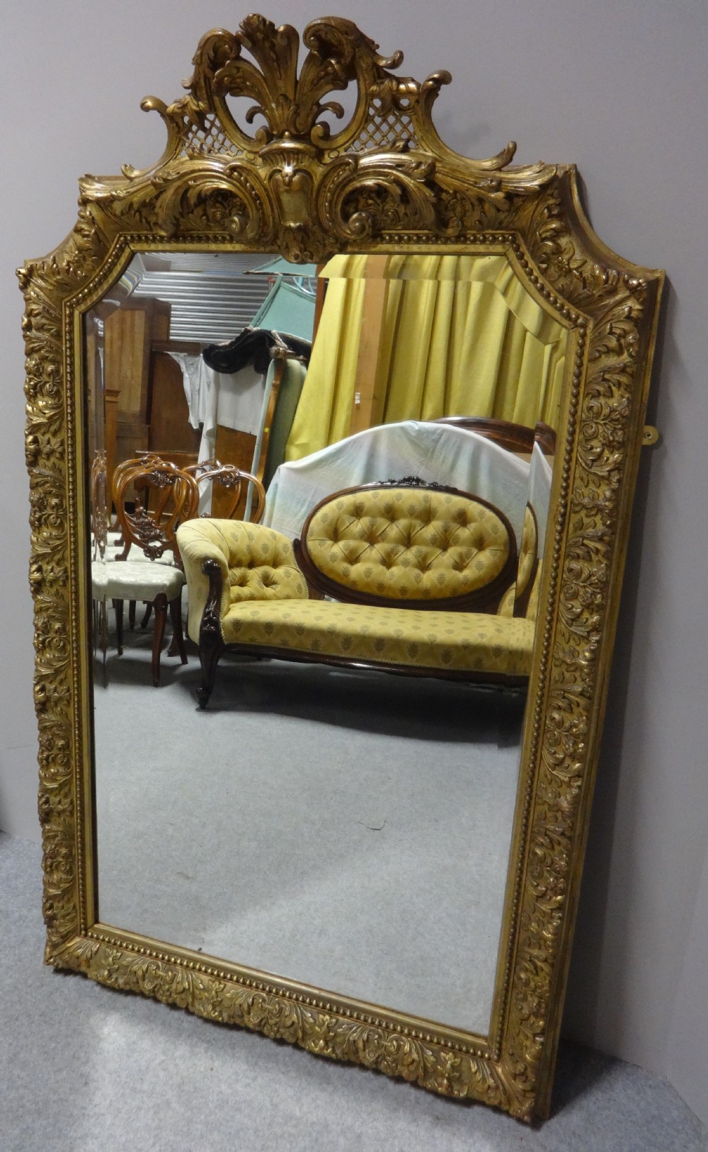 Wonderful  Large English Victorian Gilt Mirror View VII