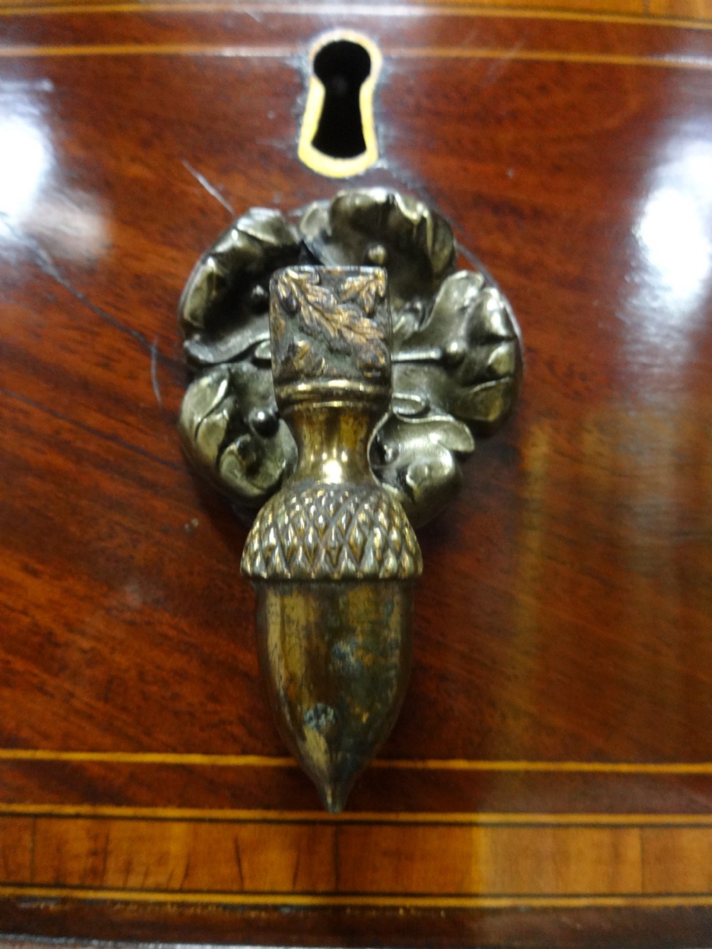 Wonderful George 3rd Bowed Inlaid Chest on Chest of Drawers View IV