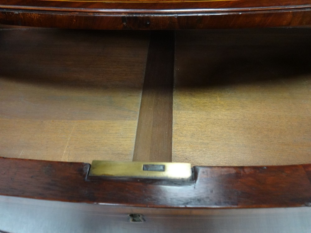 Wonderful George 3rd Bowed Inlaid Chest on Chest of Drawers View VII