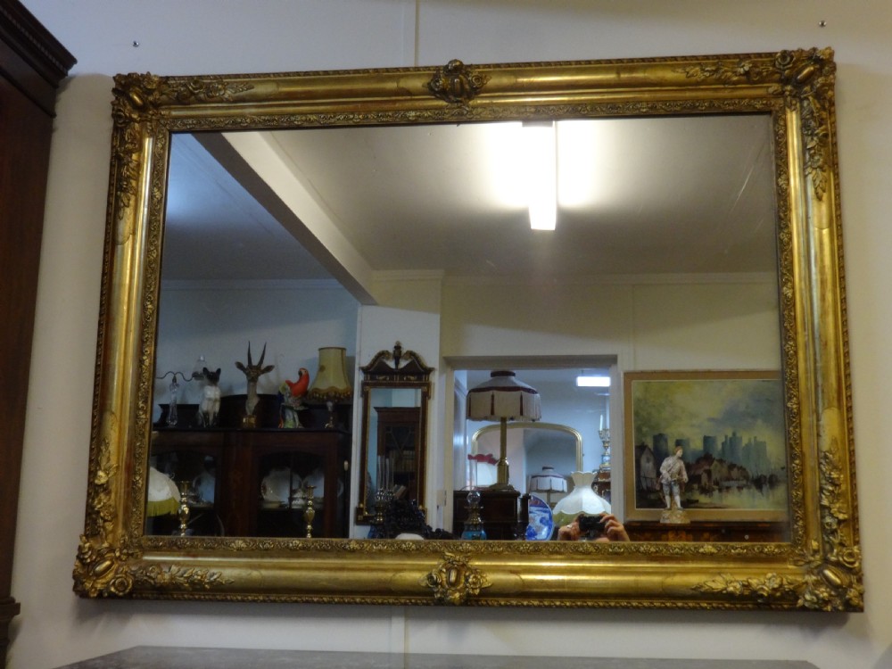 Large English Victorian Gilt Mirror