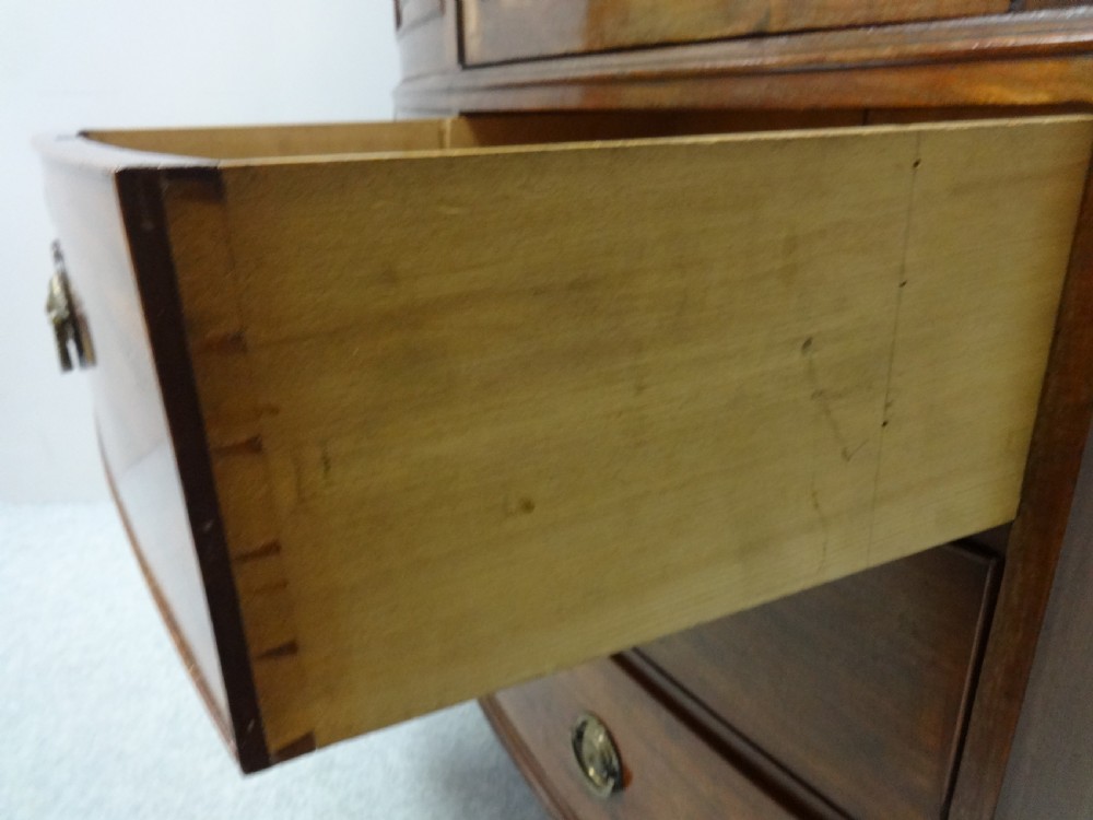 Lovely  Georgian Mahogany Bowed Linen Press View III