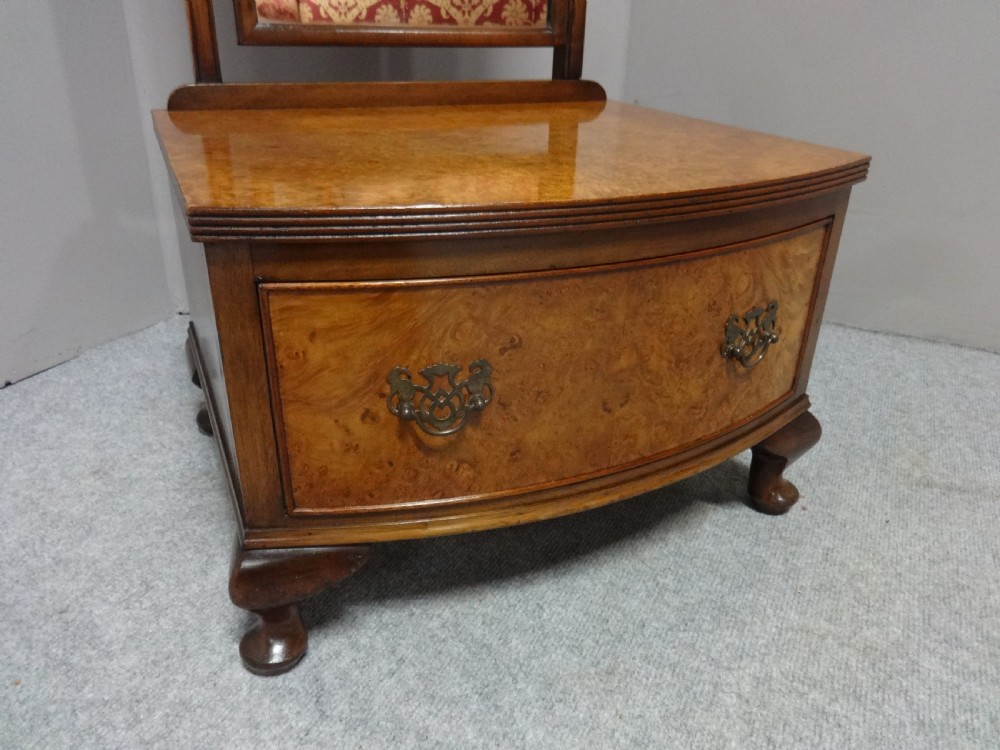 Very Good Burr Walnut Cheval Mirror View V