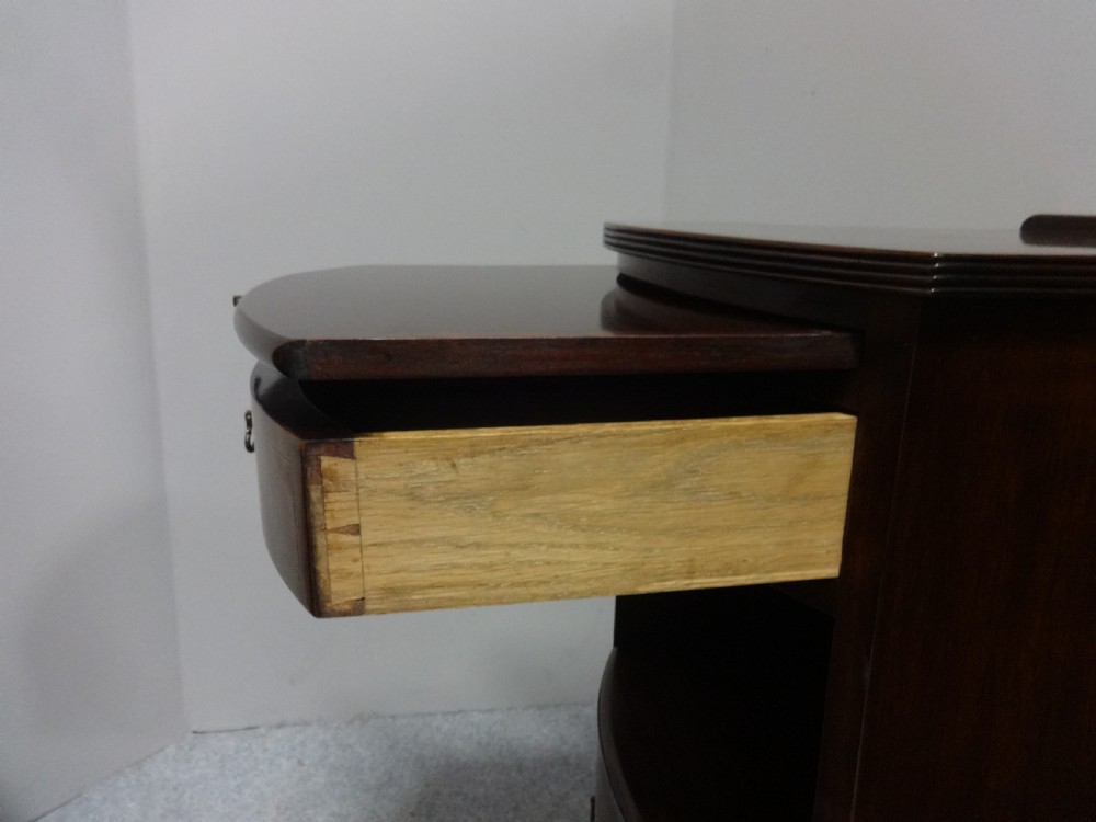 Excellent Pair Bowed Mahogany Bedside Cabinets View III