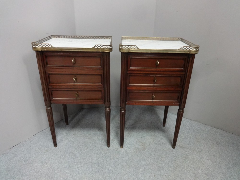 Excellent Quality Pair French Empire  Bedside  Chests of Drawers View II