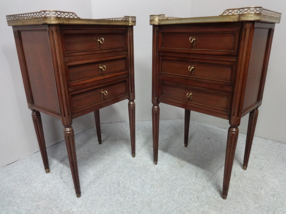 Excellent Quality Pair French Empire  Bedside  Chests of Drawers View V