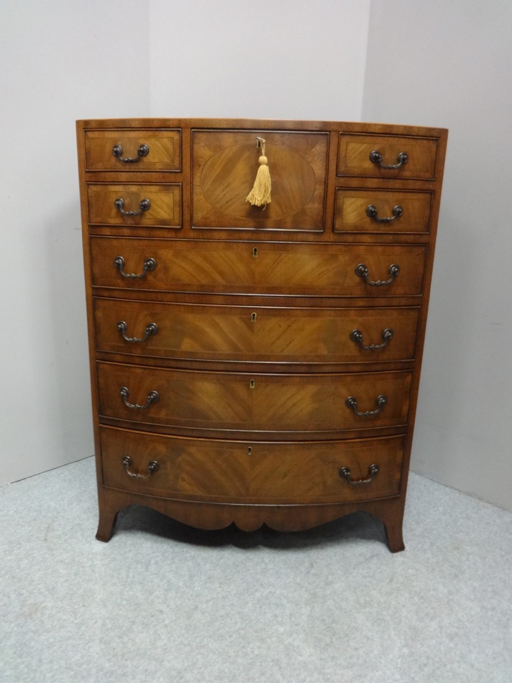 Outstanding Georgian Bowed Mahogany Chest View II
