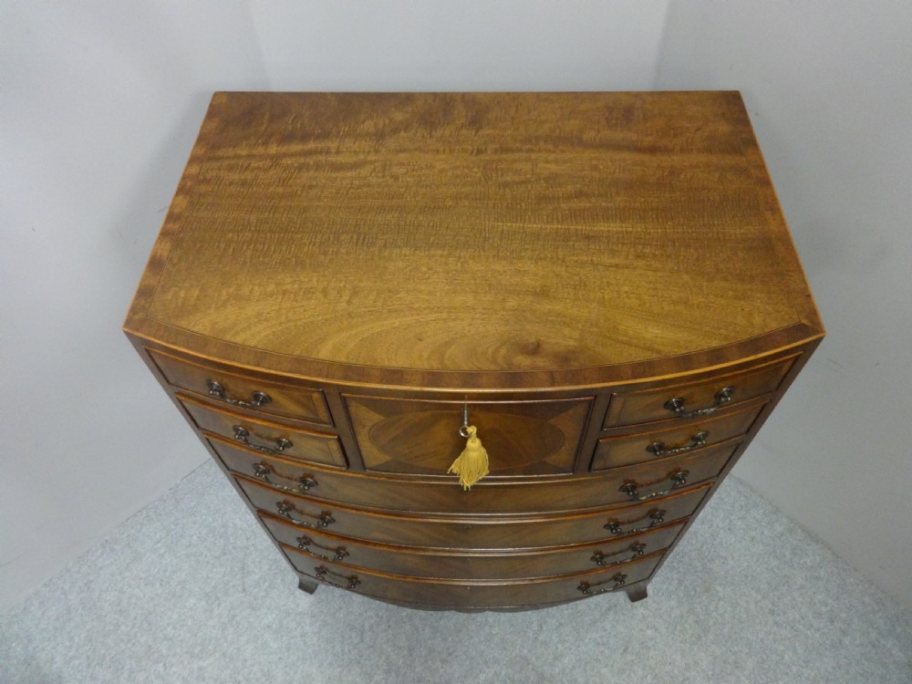 Outstanding Georgian Bowed Mahogany Chest View III