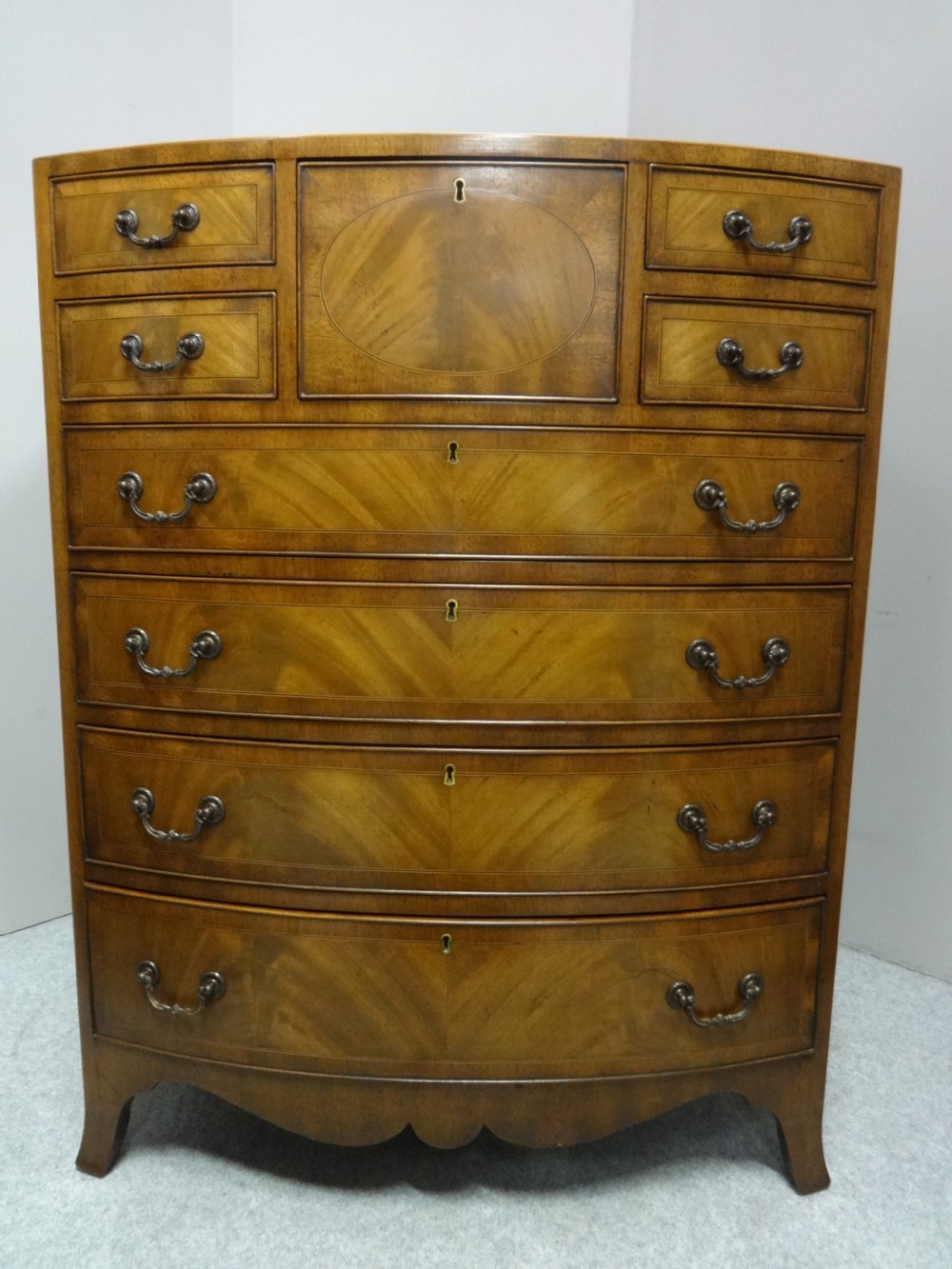 Outstanding Georgian Bowed Mahogany Chest View V