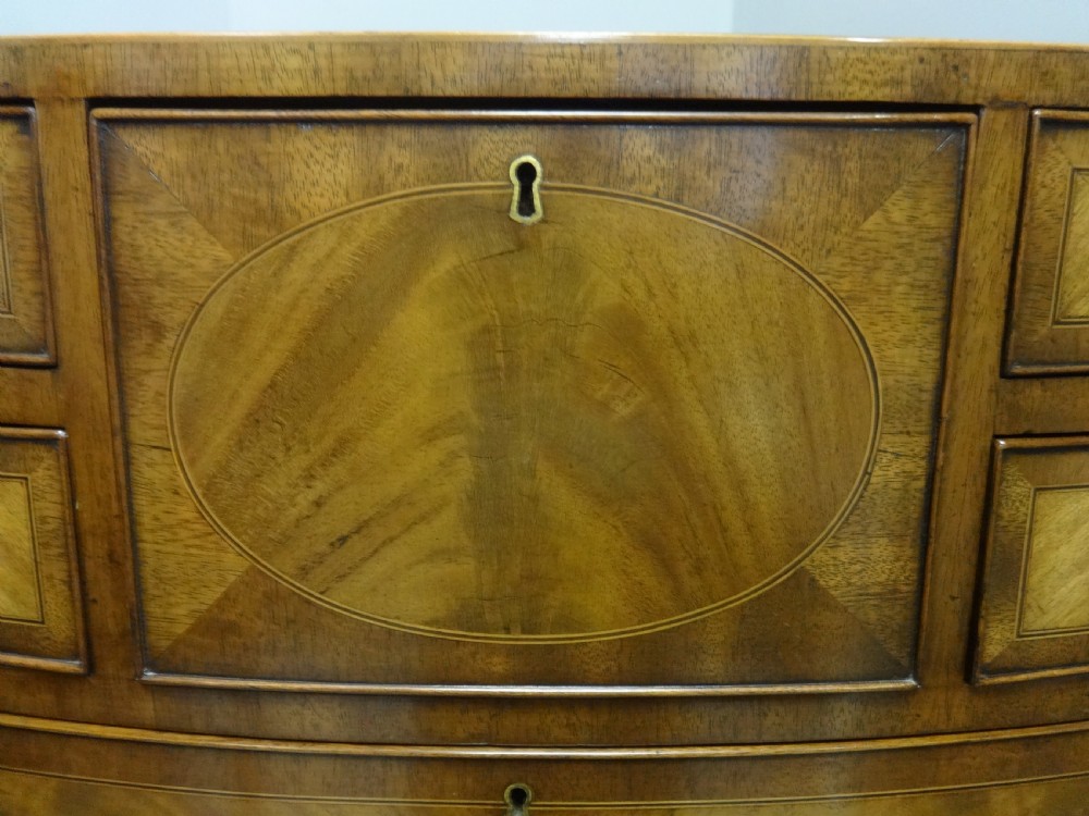 Outstanding Georgian Bowed Mahogany Chest View VI