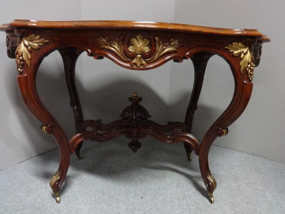 Lovely Burr Walnut & Parcel Gilt Center Table View IV