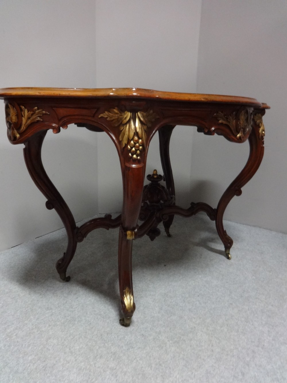 Lovely Burr Walnut & Parcel Gilt Center Table View V