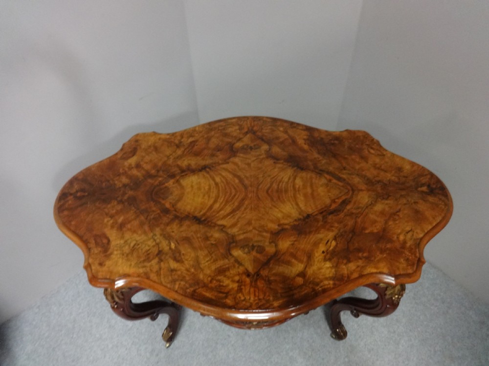 Lovely Burr Walnut & Parcel Gilt Center Table View VI