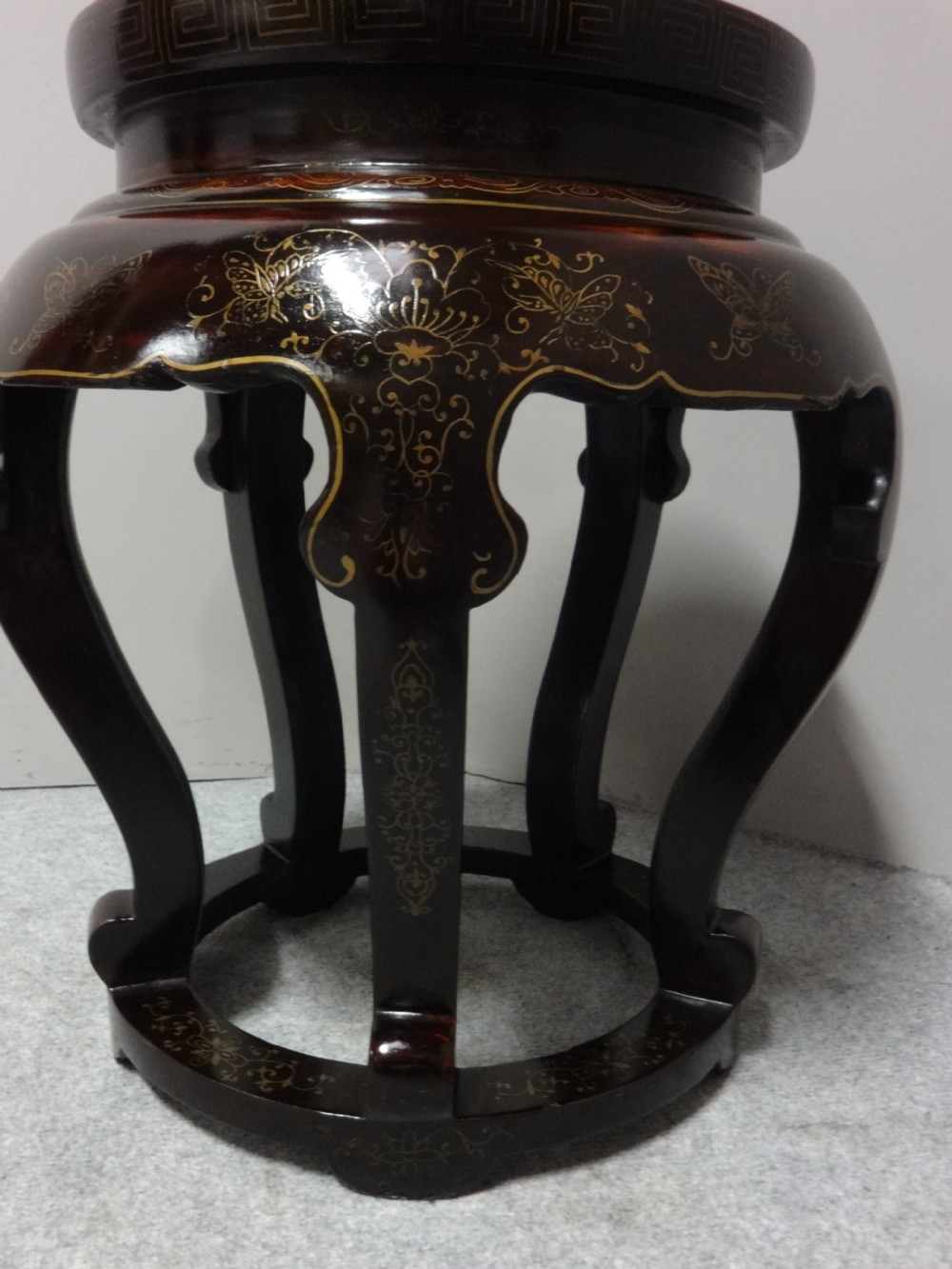 Very Good Laquered and Cloisonne Jardinere Stand View V